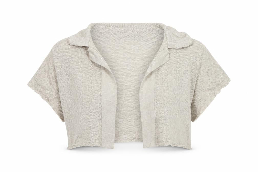 Sabatini White Women's Beige Open Knit Shrug XL