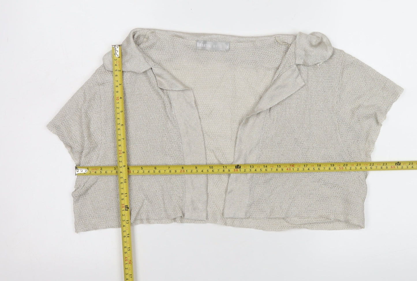 Sabatini White Women's Beige Open Knit Shrug XL