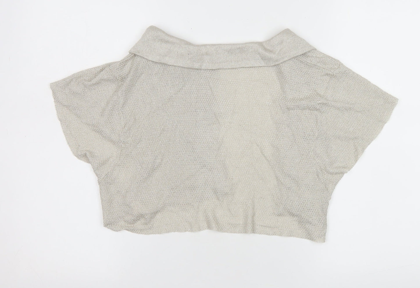 Sabatini White Women's Beige Open Knit Shrug XL