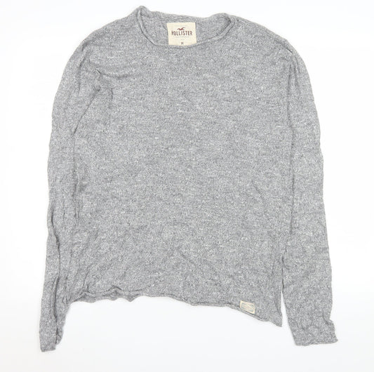 Hollister Men's Grey Medium Crew Neck Knit Pullover Jumper