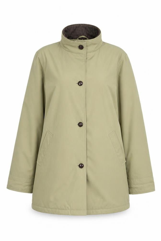 Ensign Collection Womens Beige Size 12 Mid-Length Waterproof Jacket