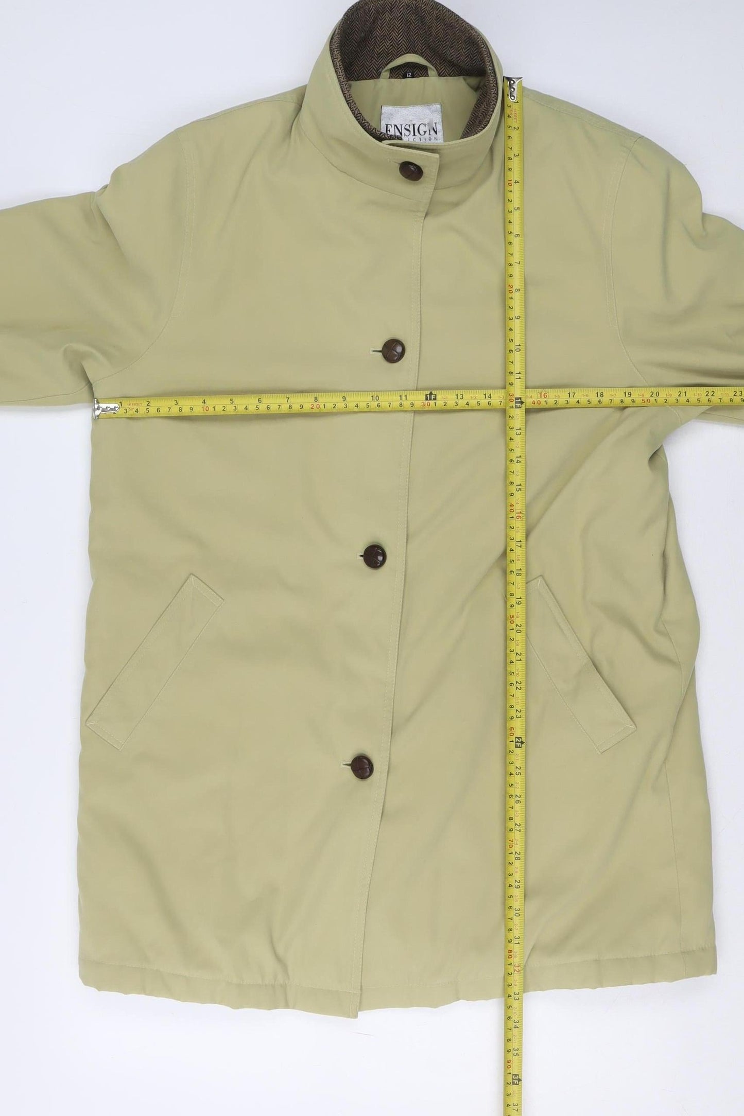 Ensign Collection Womens Beige Size 12 Mid-Length Waterproof Jacket