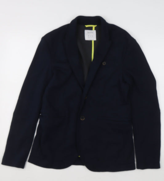Bershka Women's Blue Blazer Jacket Size 10 Regular Fit