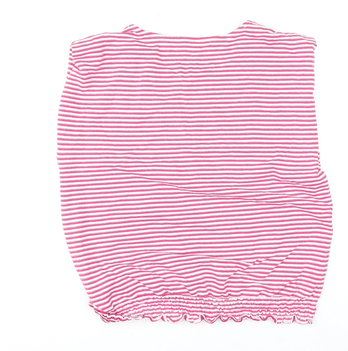 Beloved Women Pink Striped Sleeveless Jersey T-Shirt Size L