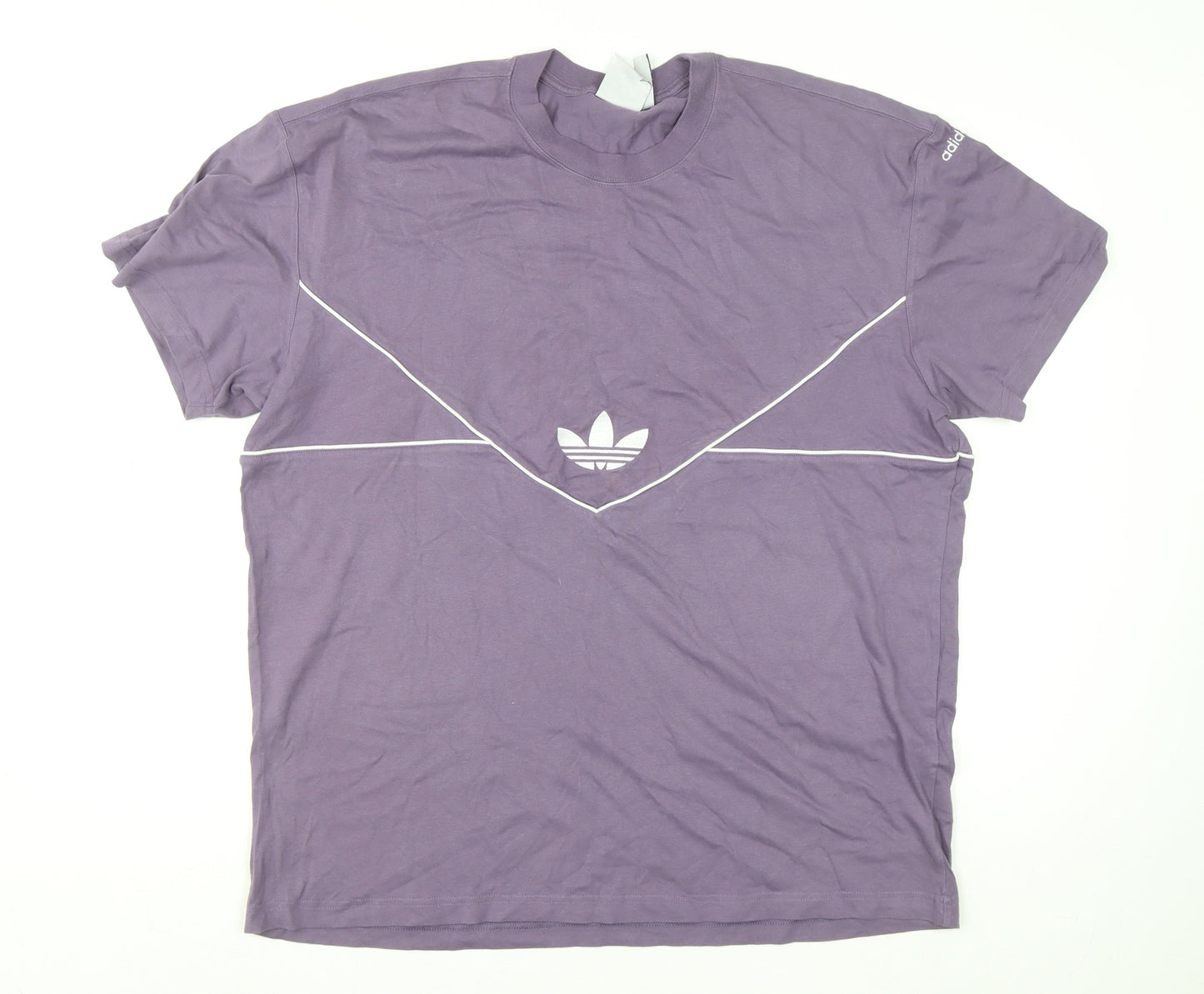 Adidas Men's Purple XL Cotton Crew Neck T-Shirt