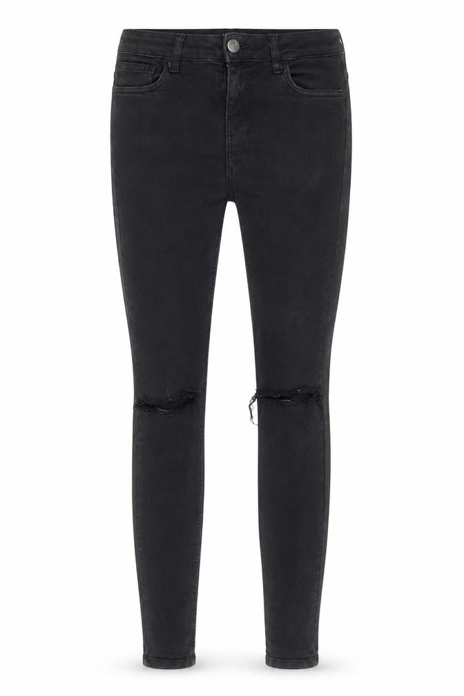 HERA Women's Black Distressed Skinny Jeans L Stretch Denim