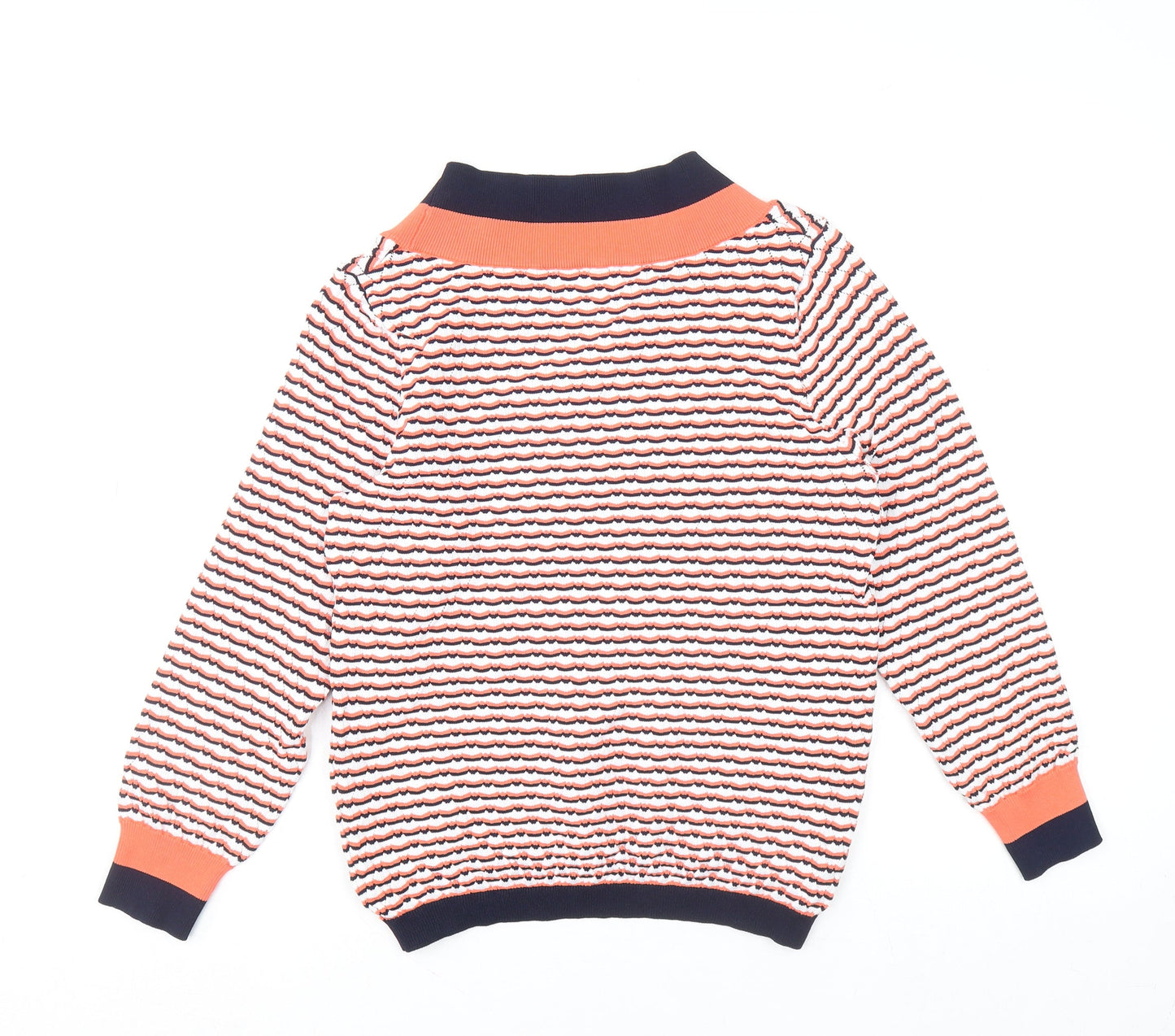 Savida Women's Multicoloured Striped V-Neck Knit Jumper Size 12