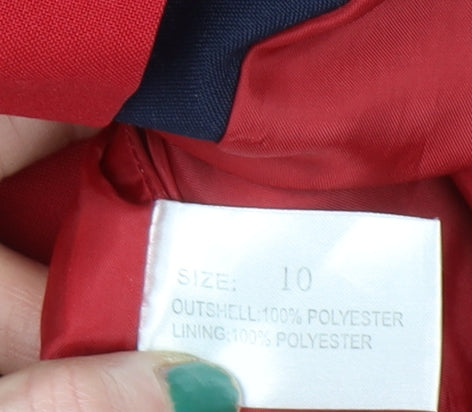 David Barry Women’s Red Mid-Length Rain Coat Size 10 Waterproof