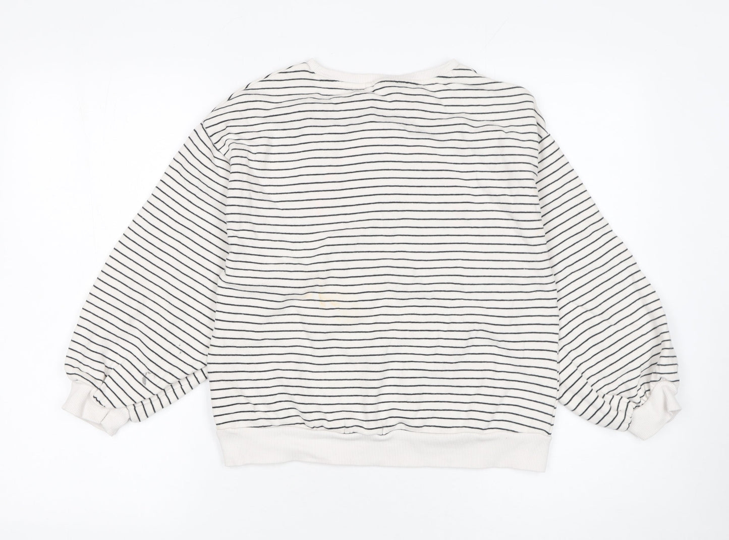 Next Girls Beige Striped Sequin Pullover Sweatshirt 11 Years 146cm