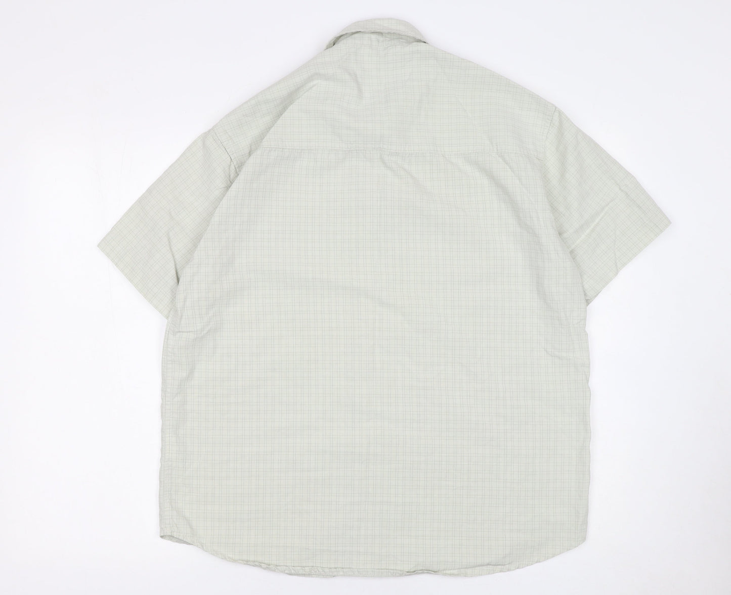 Wrangler Men's Grey Check Short Sleeve Button-Up Shirt M