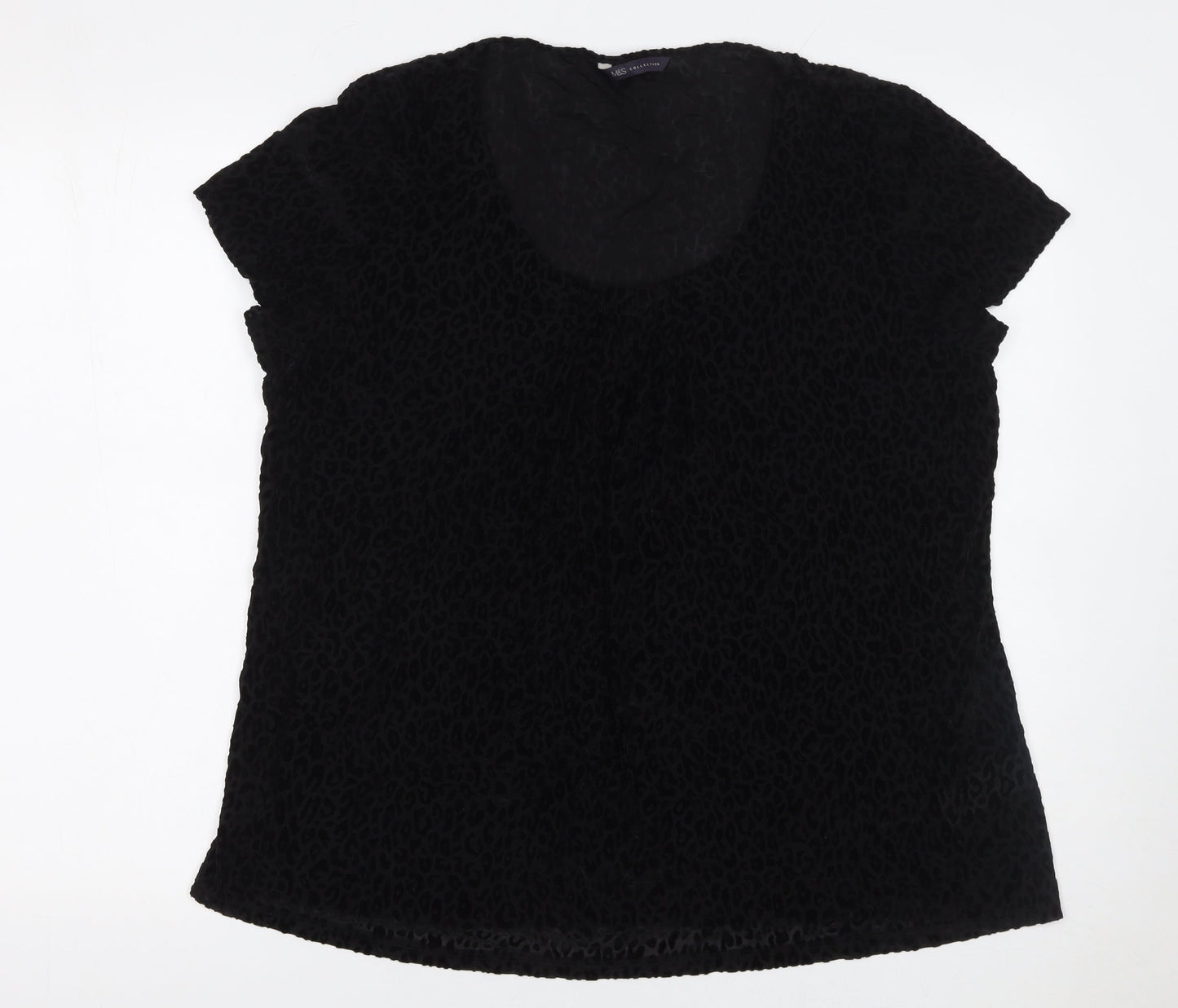 Marks and Spencer Women’s Black Animal Print Blouse Size 16