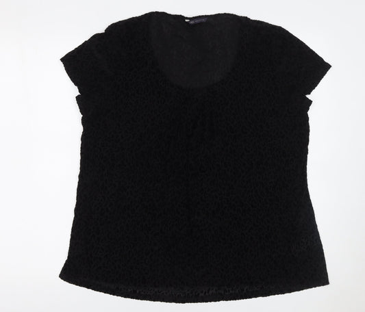 Marks and Spencer Women’s Black Animal Print Blouse Size 16