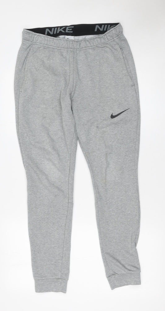 Nike Men's Grey Dri-FIT Jogger Trousers Size S