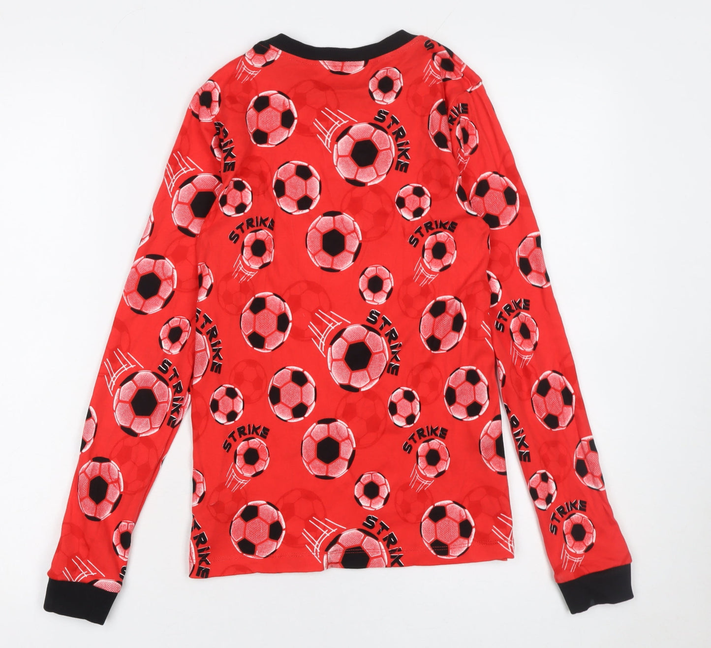 Dunnes Stores Boys Red Football Strike Long Sleeve Pyjama Top 12-13 Years