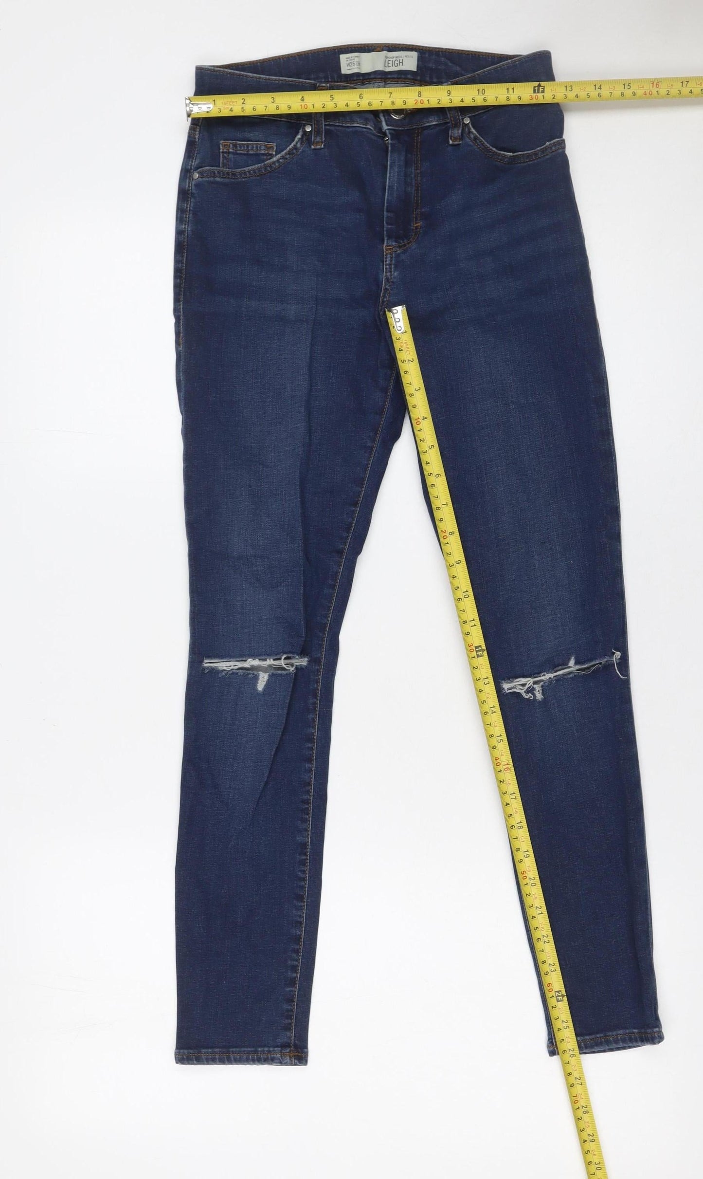 Topshop Women’s Blue Leigh Skinny Jeans Size 8 W26 L28