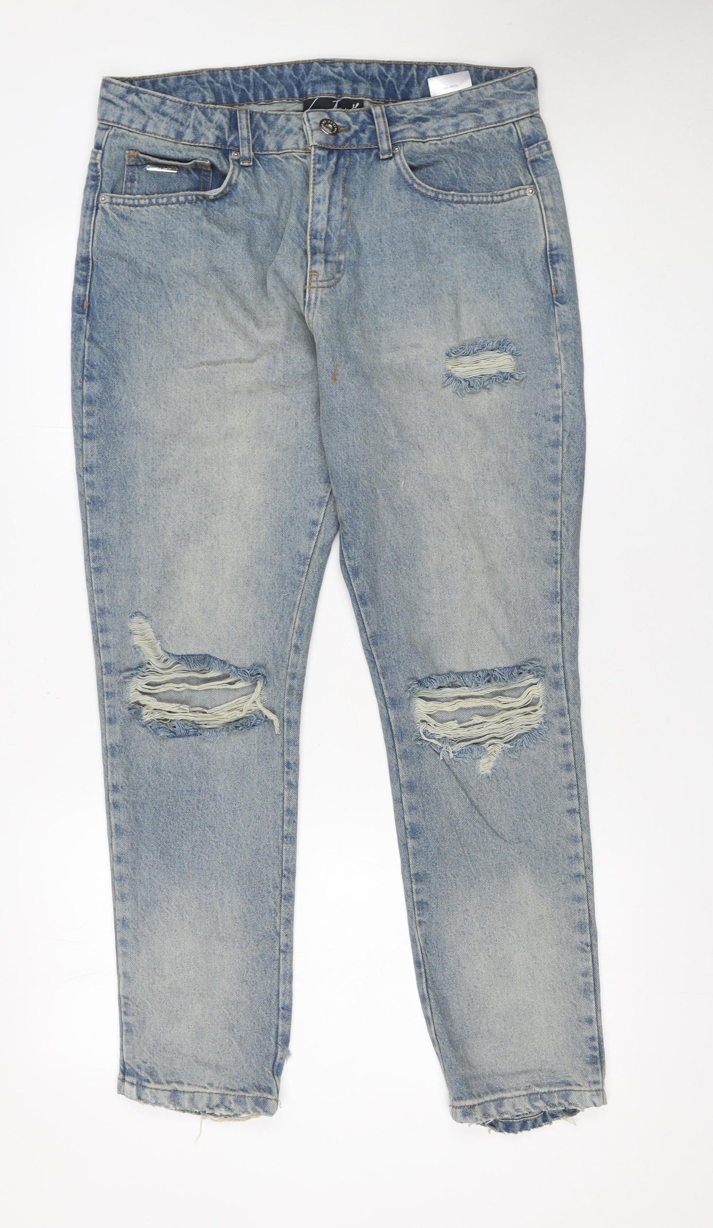 Couture Men's Blue Distressed Straight Jeans Size 32 Denim