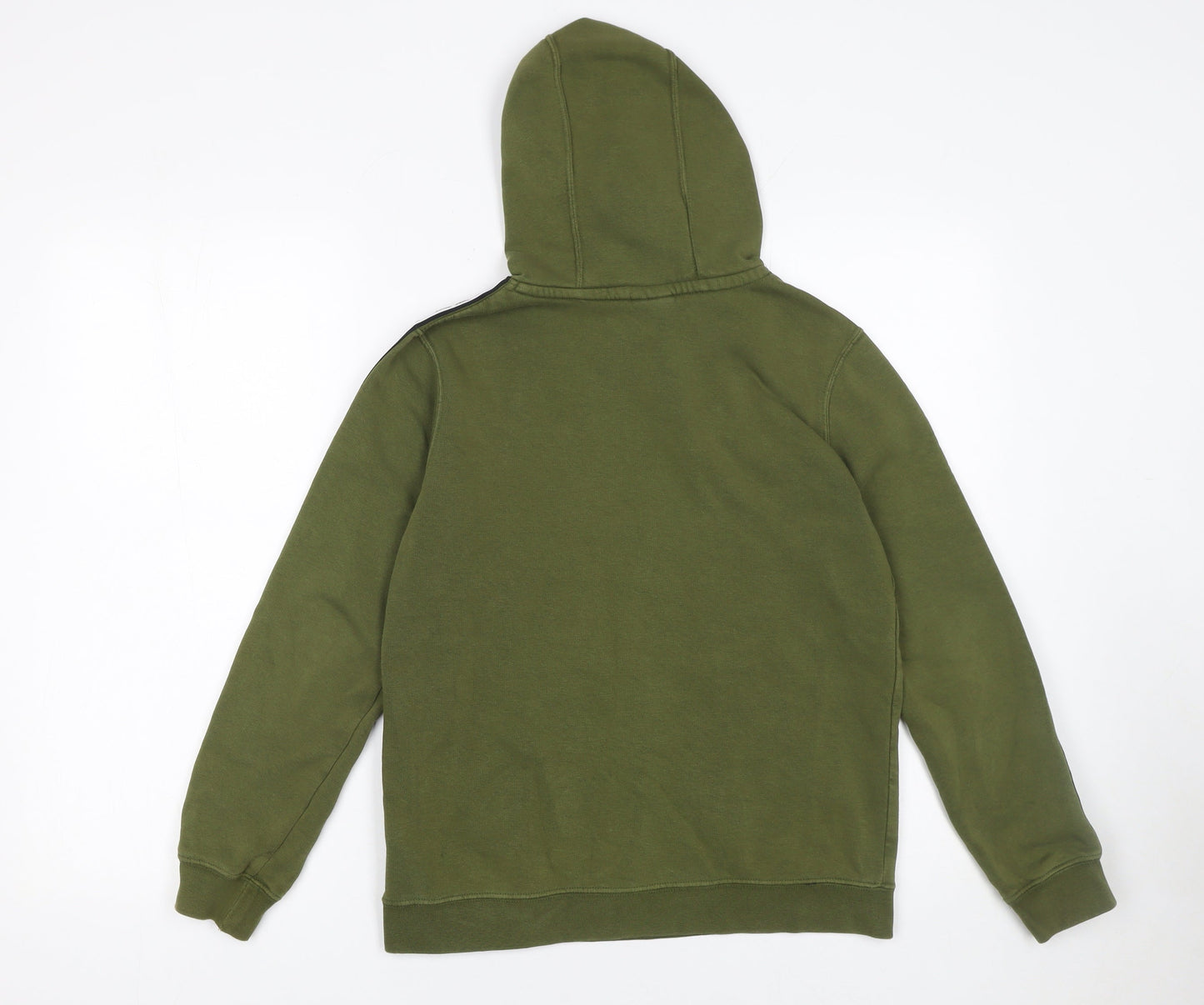 Nike Boys Green Pullover Hoodie Logo Tape Trim L 13-14 Years Fleece