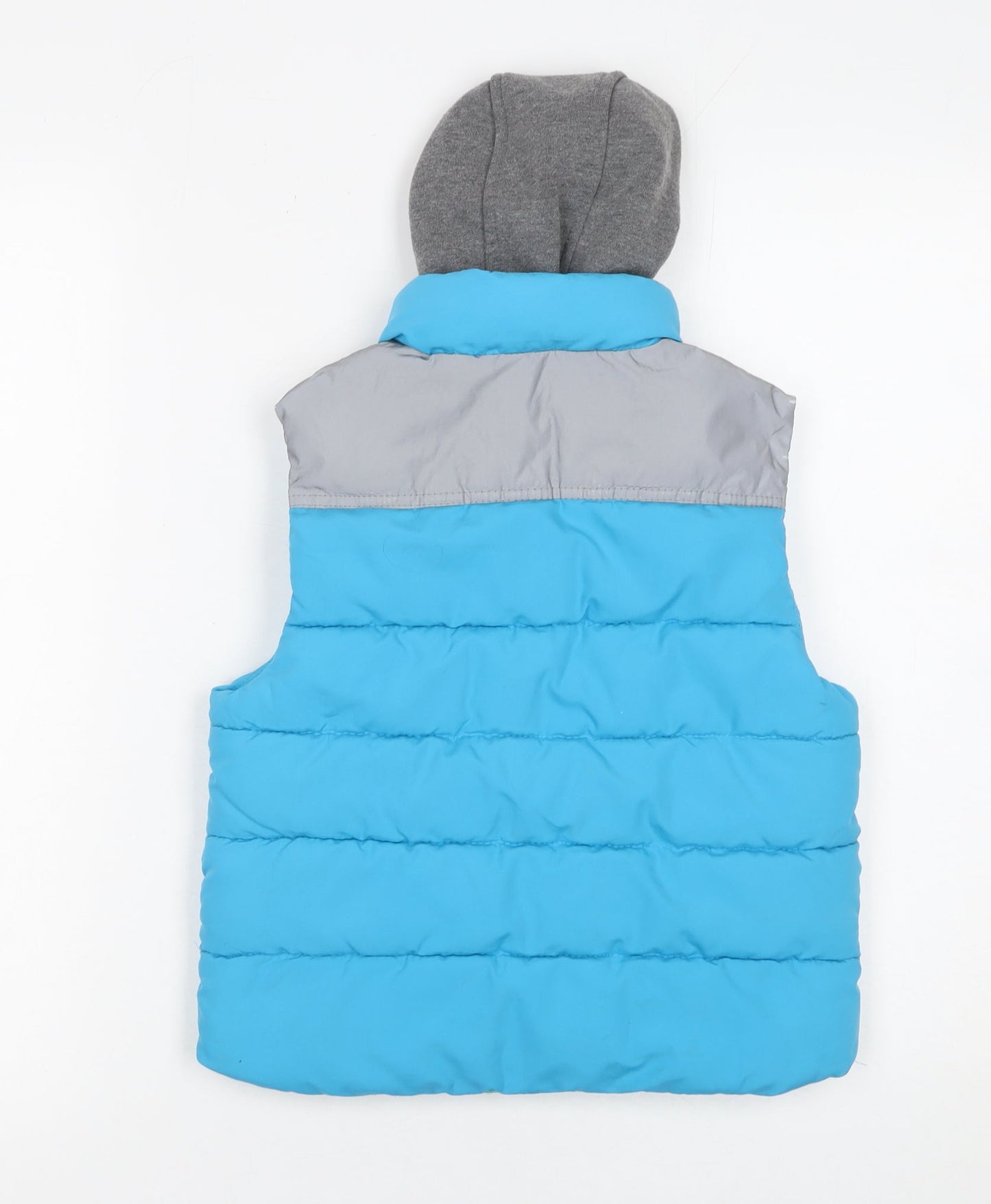 Debenhams Boys Blue Hooded Padded Bodywarmer Gilet 4-5 Years Polyester