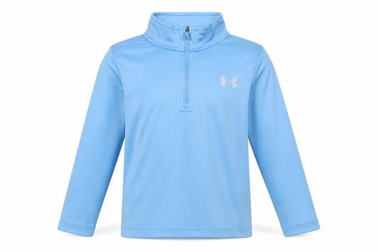 Front view of Under Armour boys’ blue 2-3 years 1/4 zip long sleeve sports sweatshirt