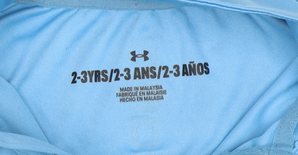 Under Armour Boys Blue 2-3 Years 1/4 Zip Long Sleeve Sports Sweatshirt