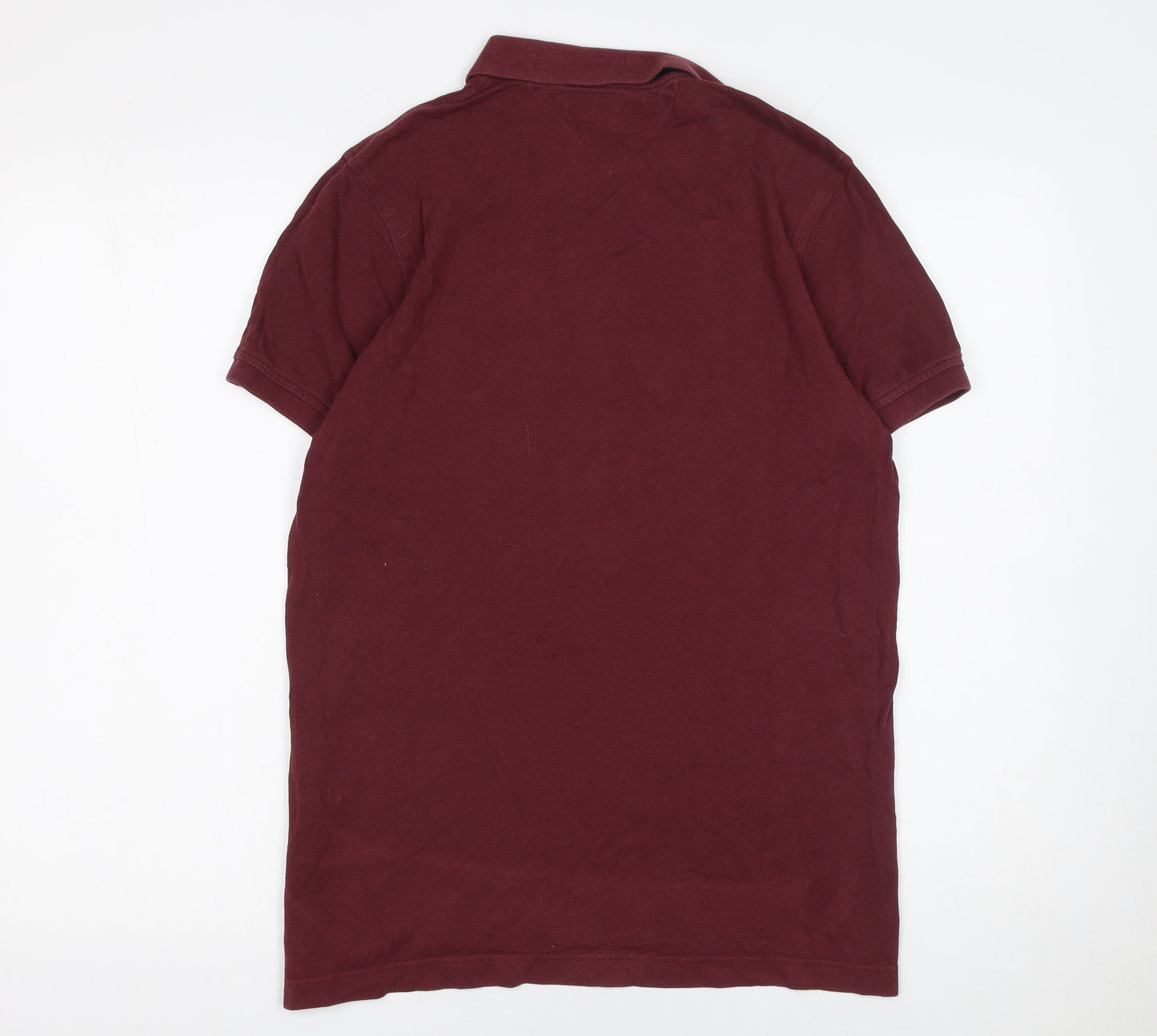 Tommy Hilfiger Men’s Burgundy Slim Fit Cotton Polo Shirt Size M
