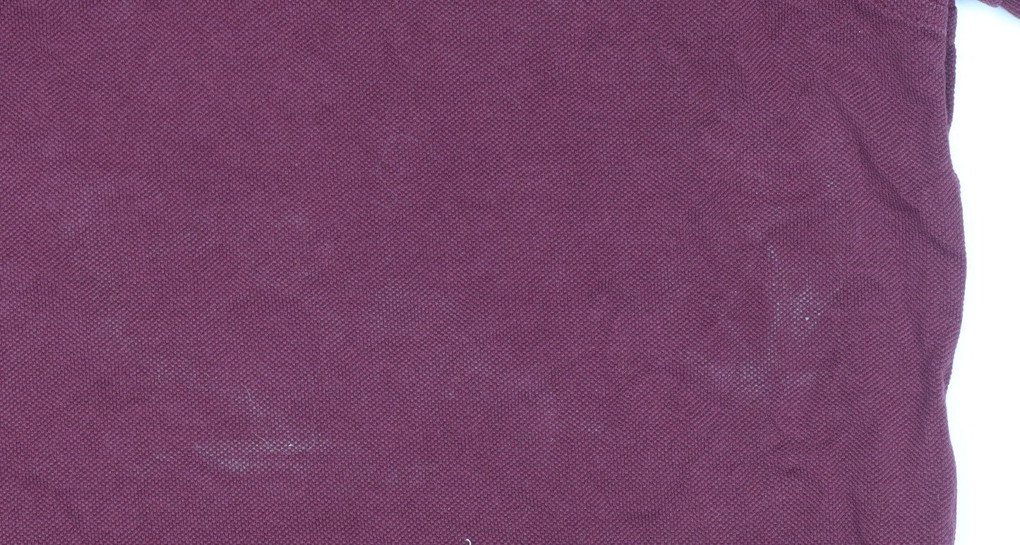 Tommy Hilfiger Men’s Burgundy Slim Fit Cotton Polo Shirt Size M