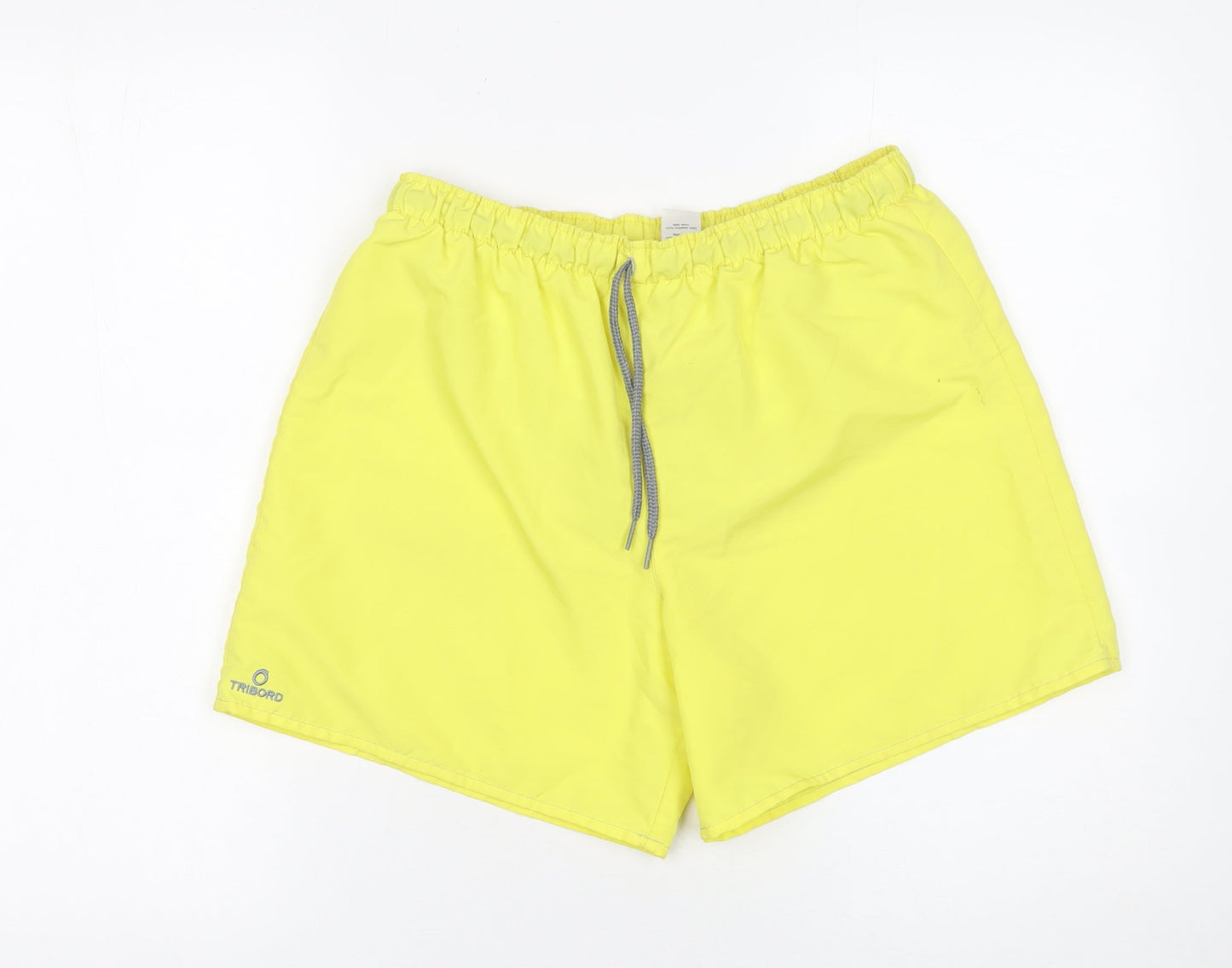 Tribord Men’s Yellow Athletic Beach Shorts Size M Polyester Quick Dry