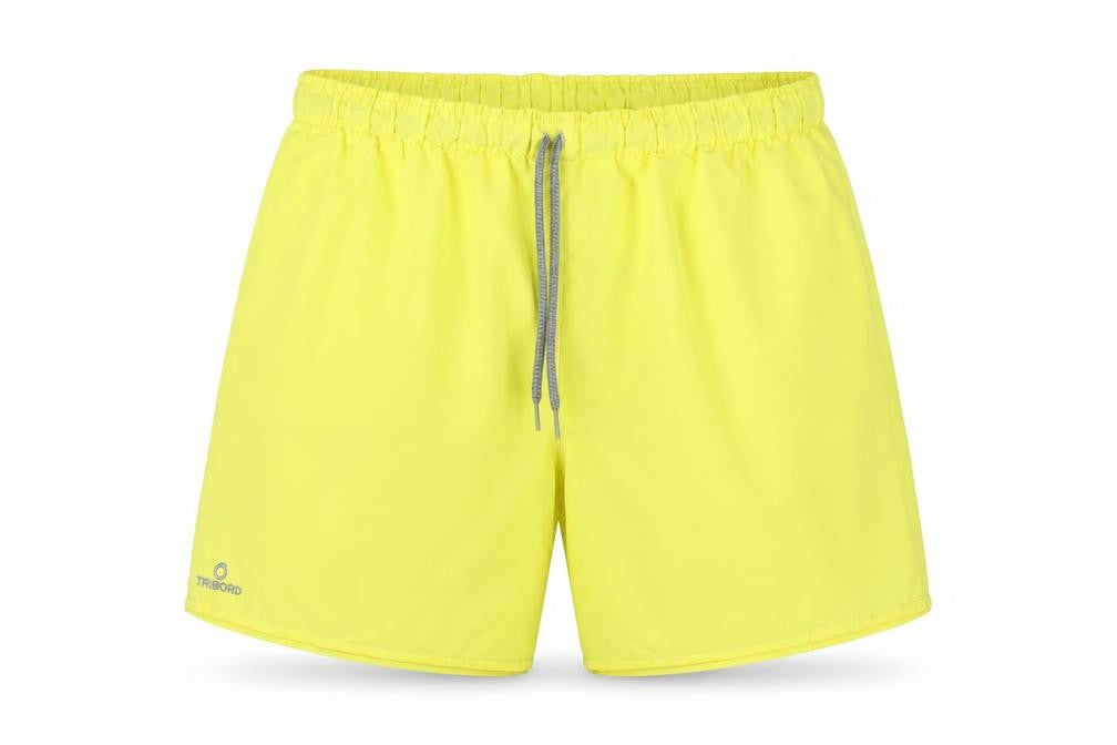 Tribord Men’s Yellow Athletic Beach Shorts Size M Polyester Quick Dry