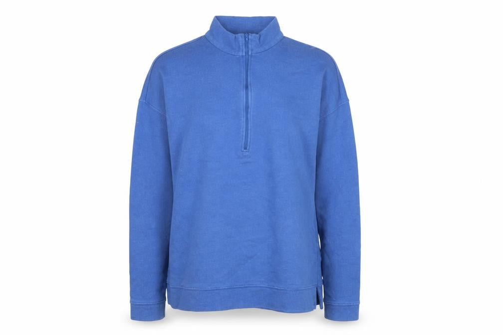 John Lewis Women Blue 1/2 Zip Sweatshirt Size 10 Cotton Modal