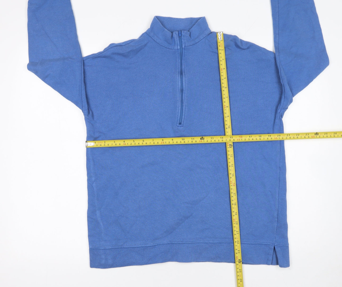John Lewis Women Blue 1/2 Zip Sweatshirt Size 10 Cotton Modal