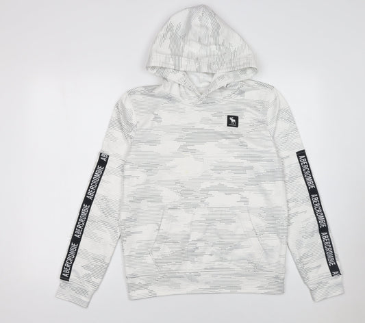 Abercrombie Boys White Camouflage Pullover Hoodie Size 13-14 Years