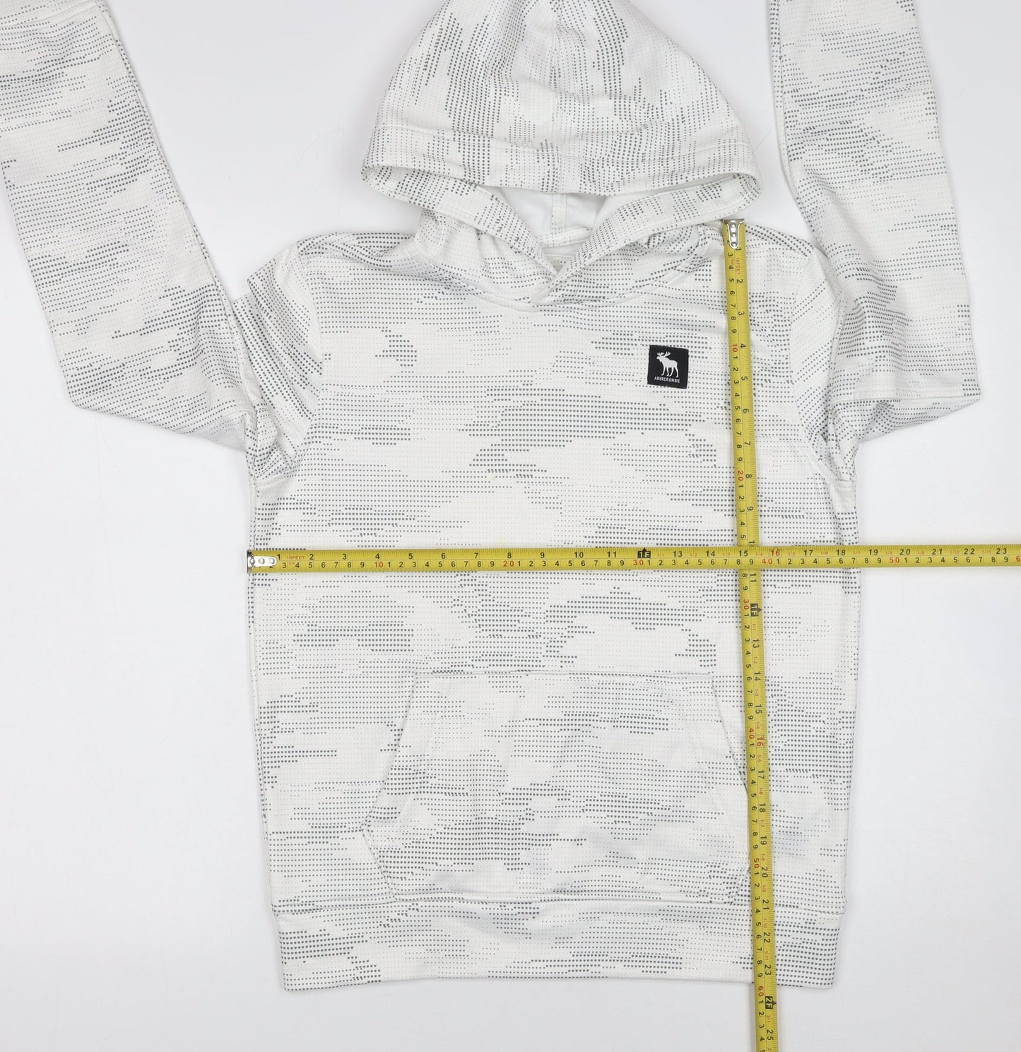 Abercrombie Boys White Camouflage Pullover Hoodie Size 13-14 Years