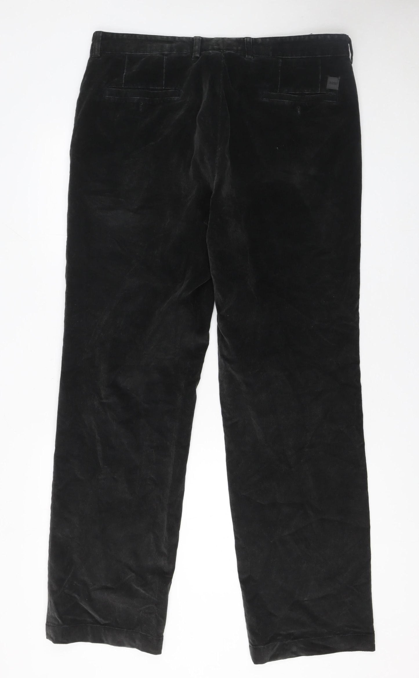 Hugo Boss Men’s Black Corduroy Chino Trousers Size 36W Regular Fit