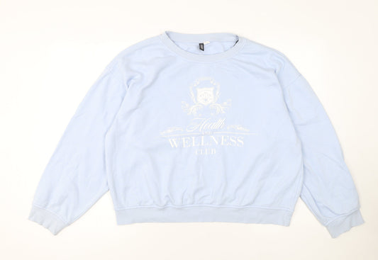H&M Women's Blue Health & Wellness Club Cotton Blend Sweatshirt M