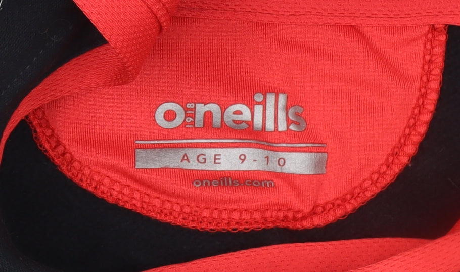 O'Neills Boys Black Red Pullover Hoodie 9-10 Years Sandbach RUFC Fleece