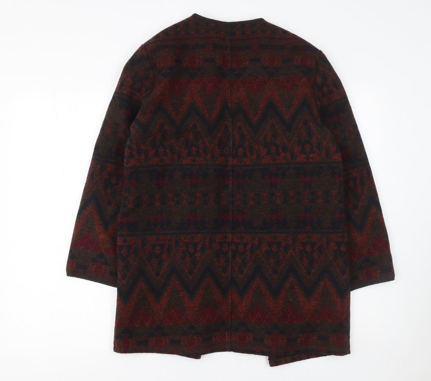 New Look Womens Red Aztec Long Sleeve Open Front Cardigan UK 10
