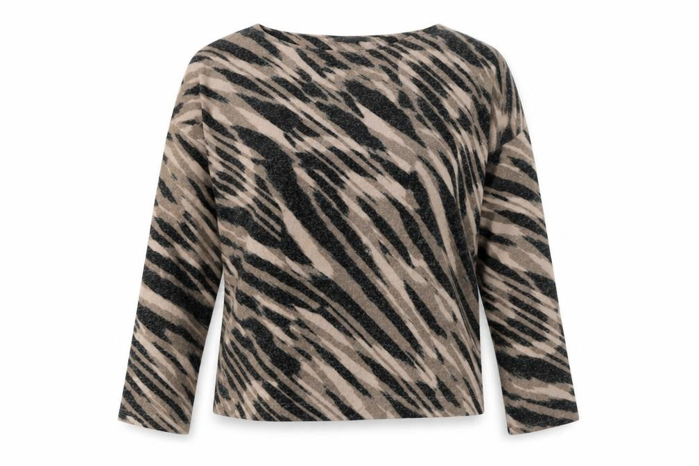 Principles Women's Beige Animal Print Pullover Jumper Size 14