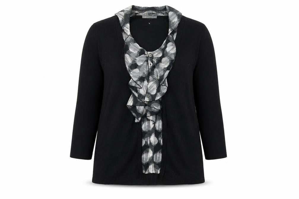 Marks & Spencer Per Una Women's Black V-Neck Ruffle Cardigan Size 14