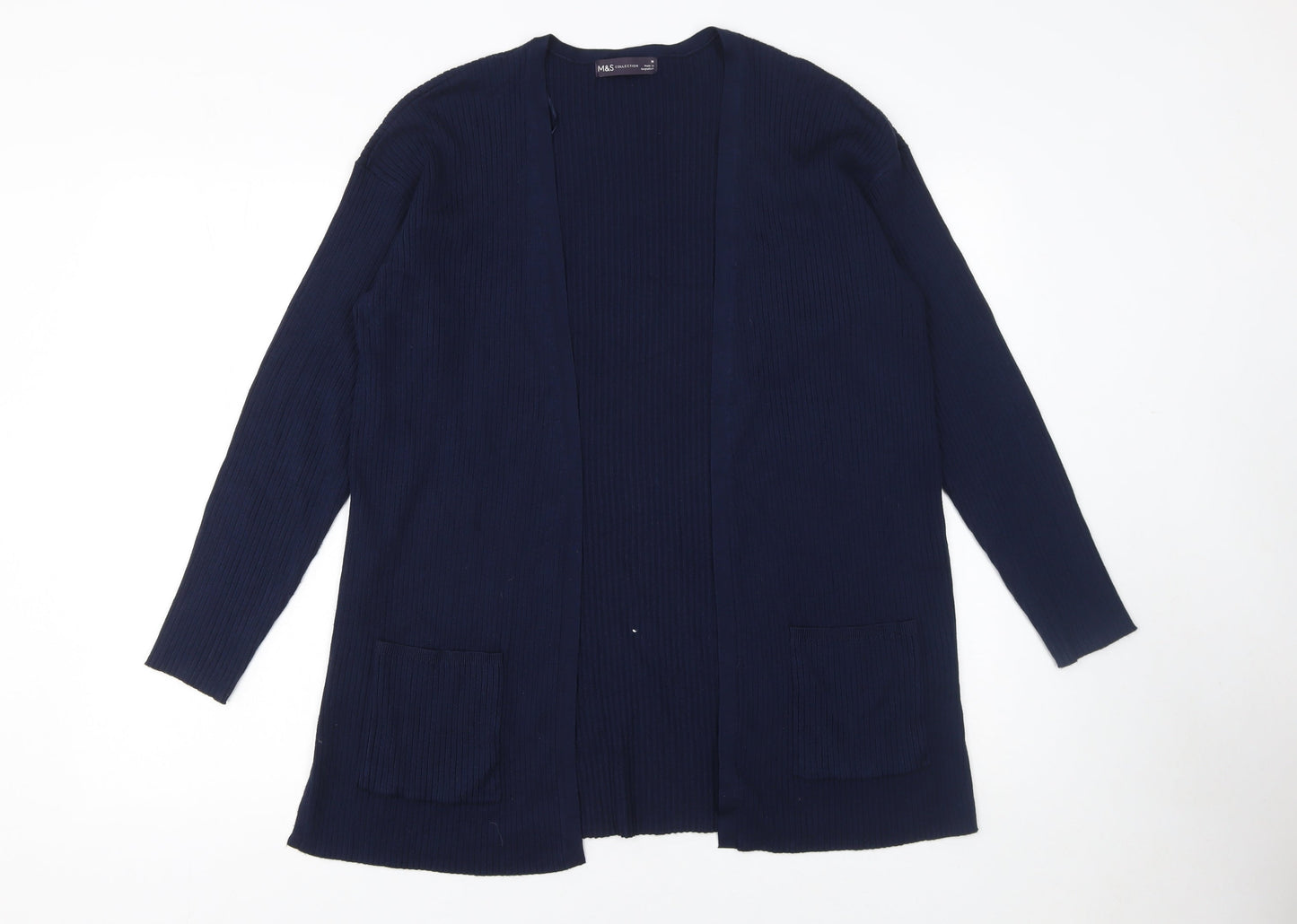 Marks and Spencer Women’s Blue Knit Long Sleeve Open Cardigan Size M
