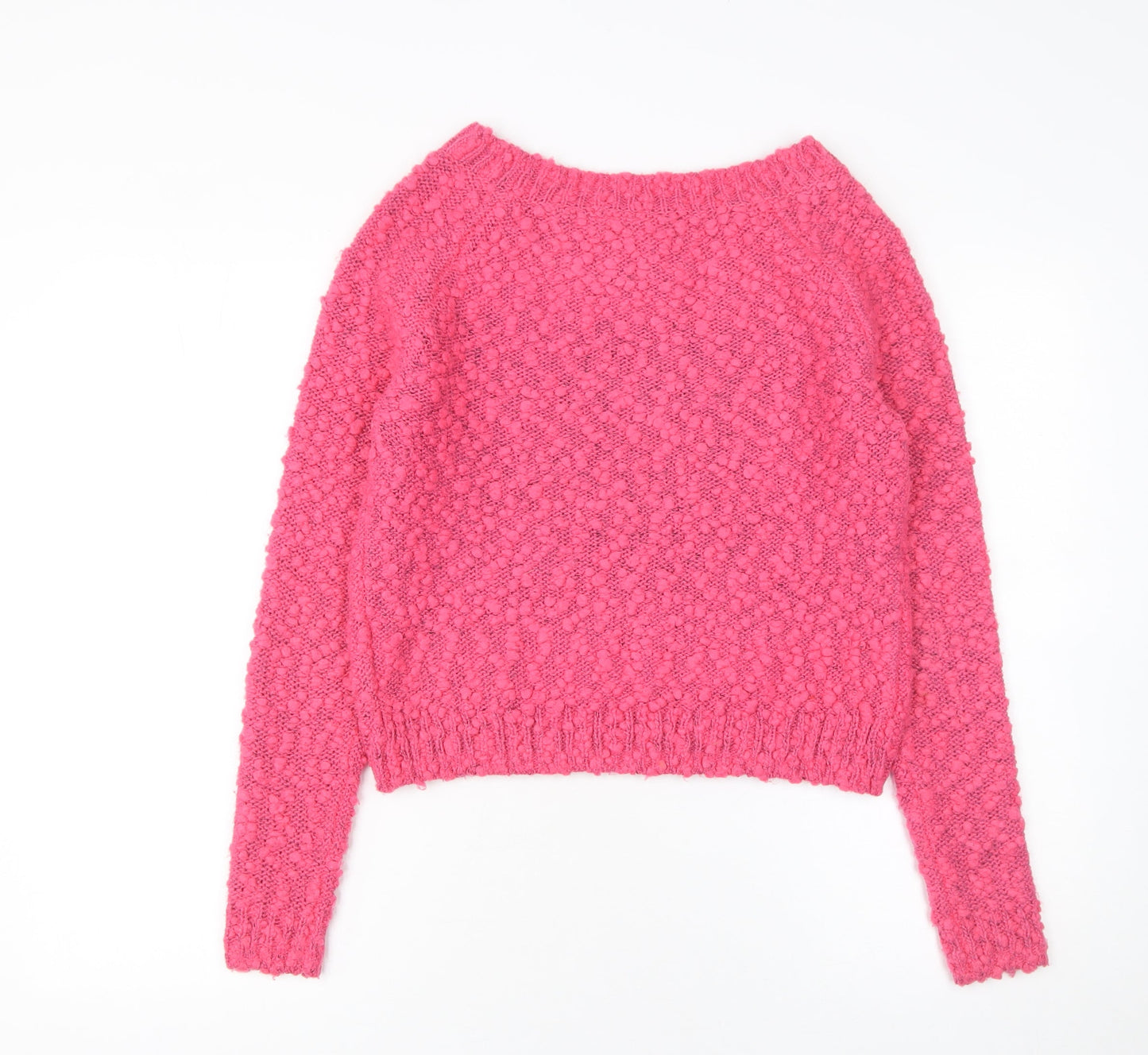 H&M Women Pink Chunky Knit Pullover Jumper Size 10