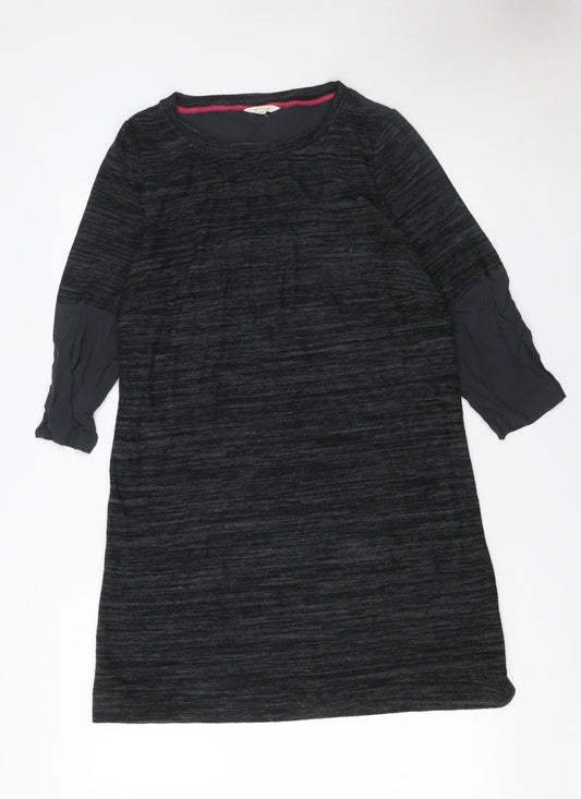 White Stuff Women's Grey Shift Dress Size 12 Viscose 3/4 Sleeve