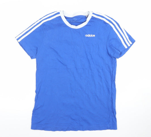 Adidas Men's Blue XS Ringer Cotton Sports T-Shirt