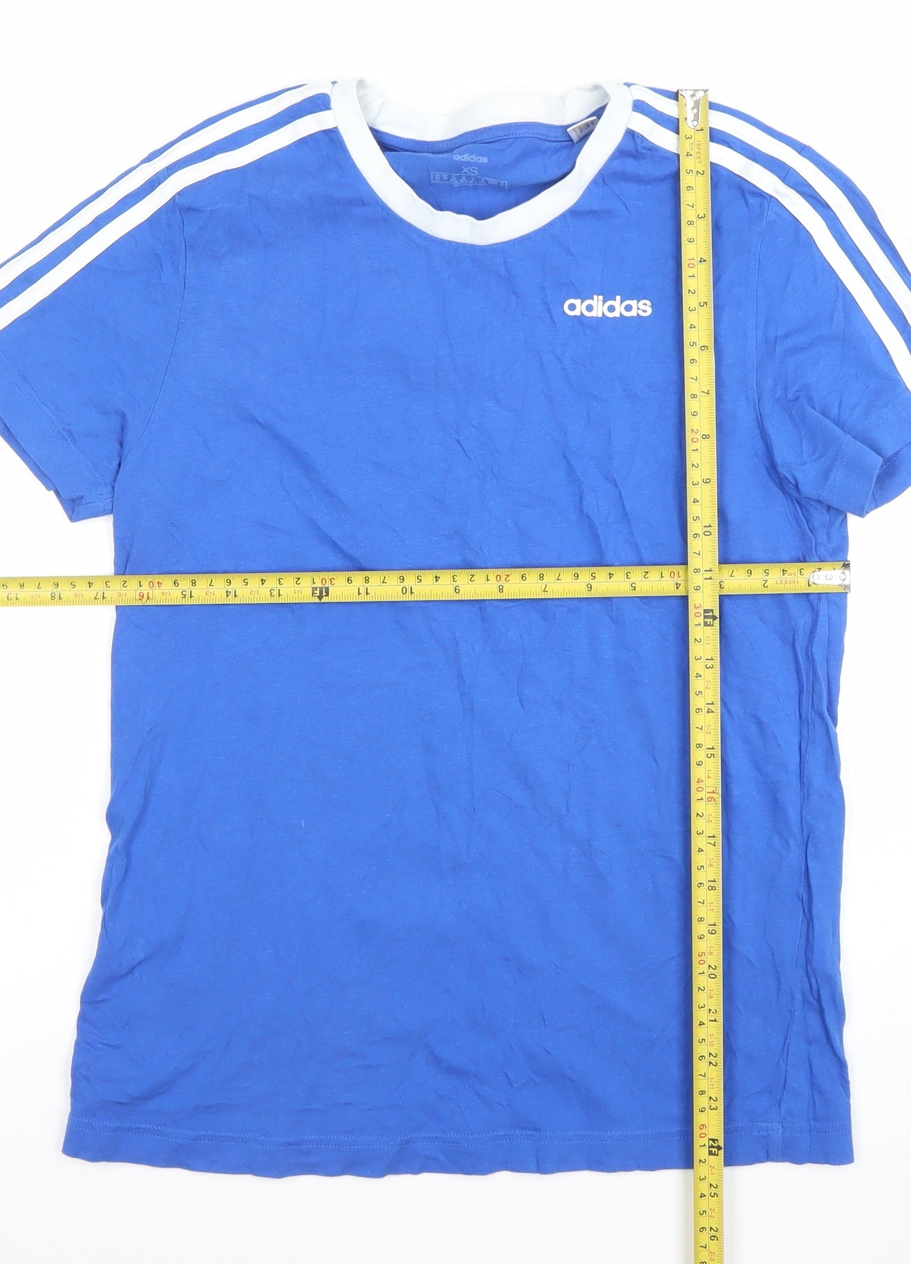 Adidas Men's Blue XS Ringer Cotton Sports T-Shirt