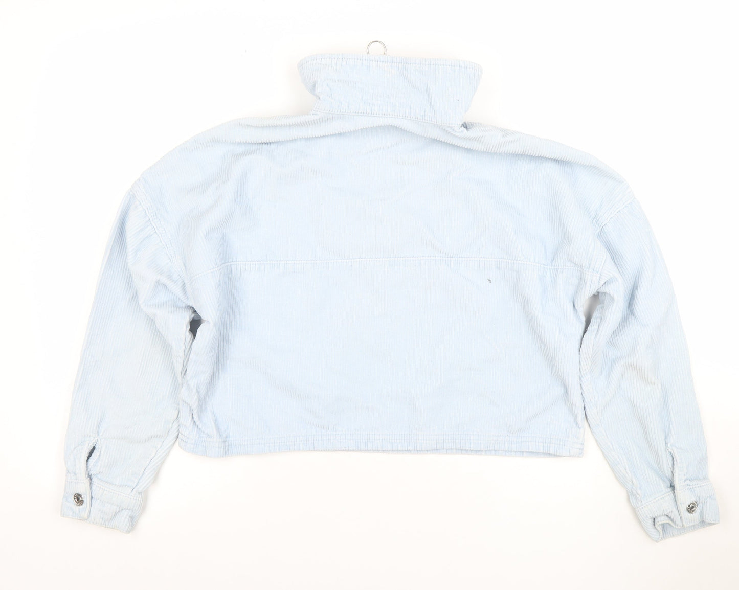 ASOS DESIGN Women Blue Corduroy Cropped Half Zip Jacket Size 6