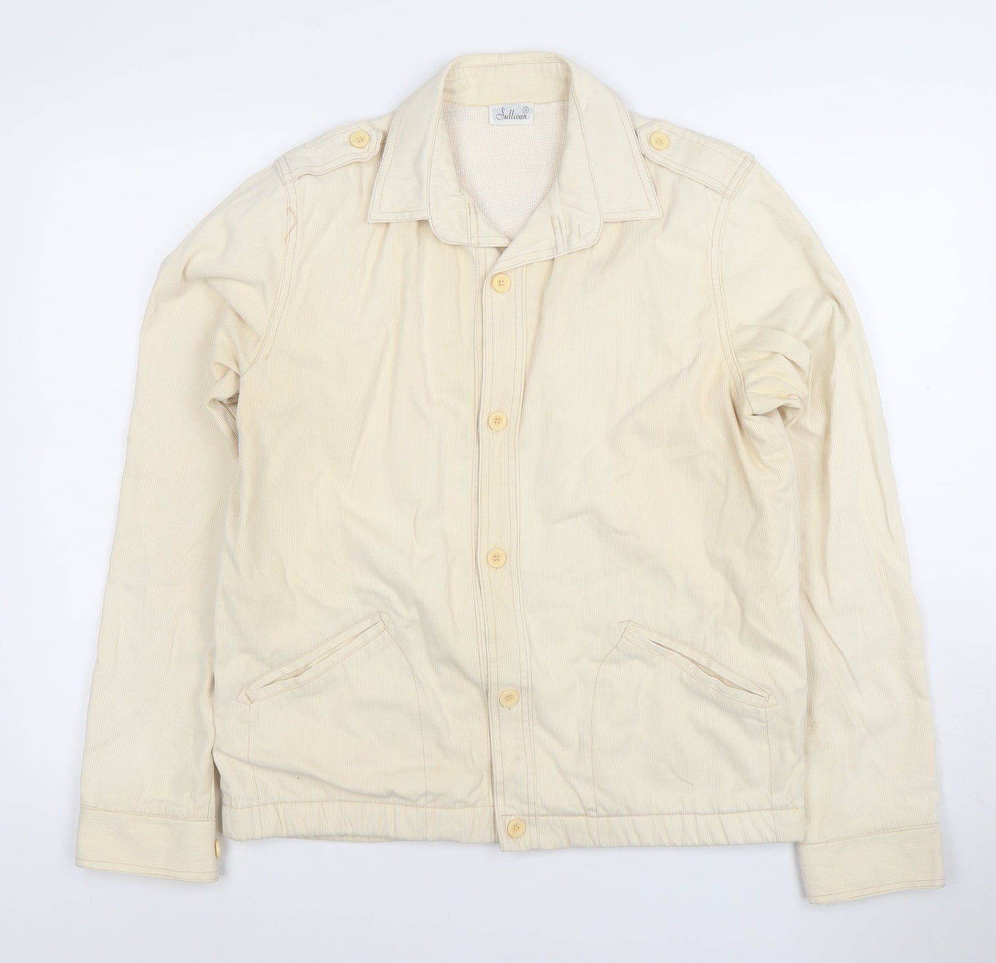 Sullivan Men's Beige Cotton Button Jacket Size M Classic Spring Style