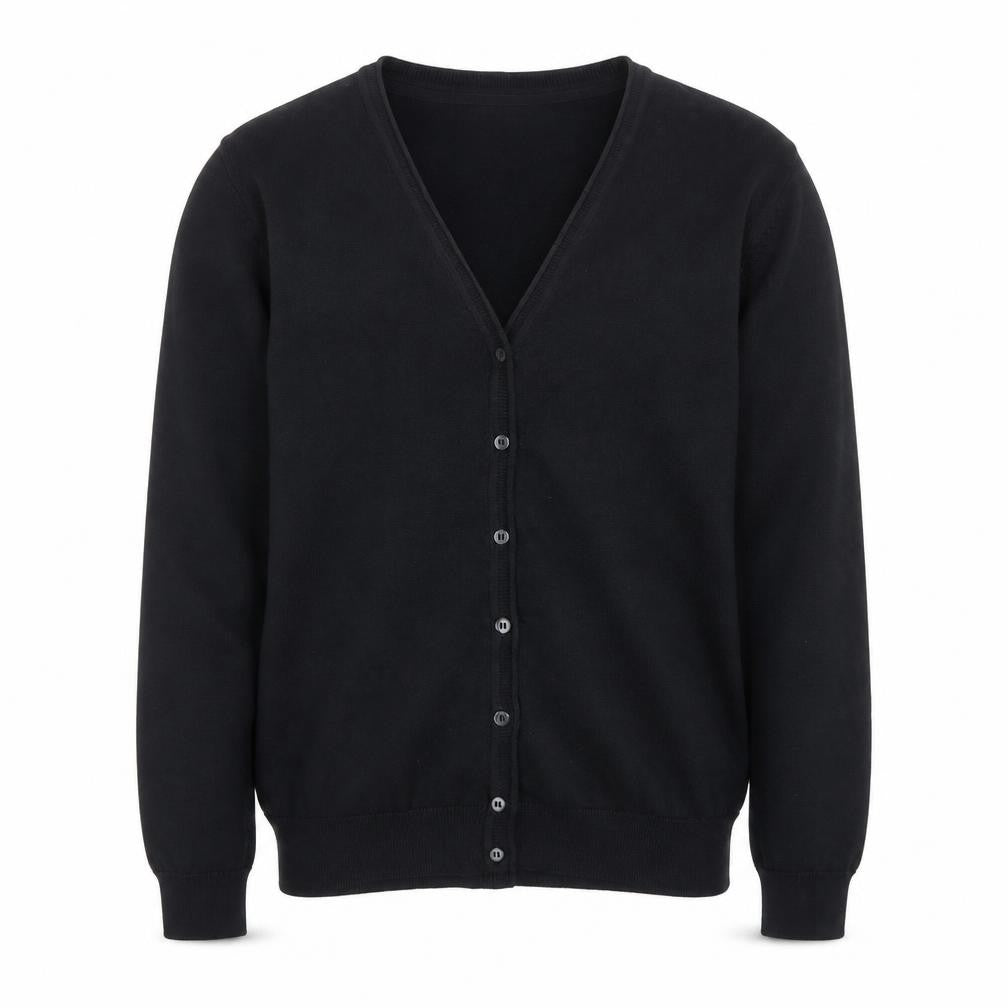 Marks & Spencer Boys Black Cotton Cardigan 16-17 Years Button Front