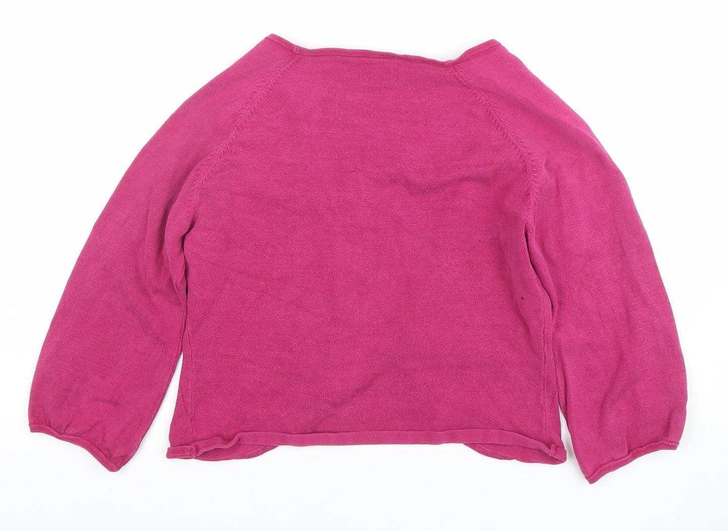Hobbs Women's Pink Size 10 Open Knit 3/4 Sleeve Cardigan