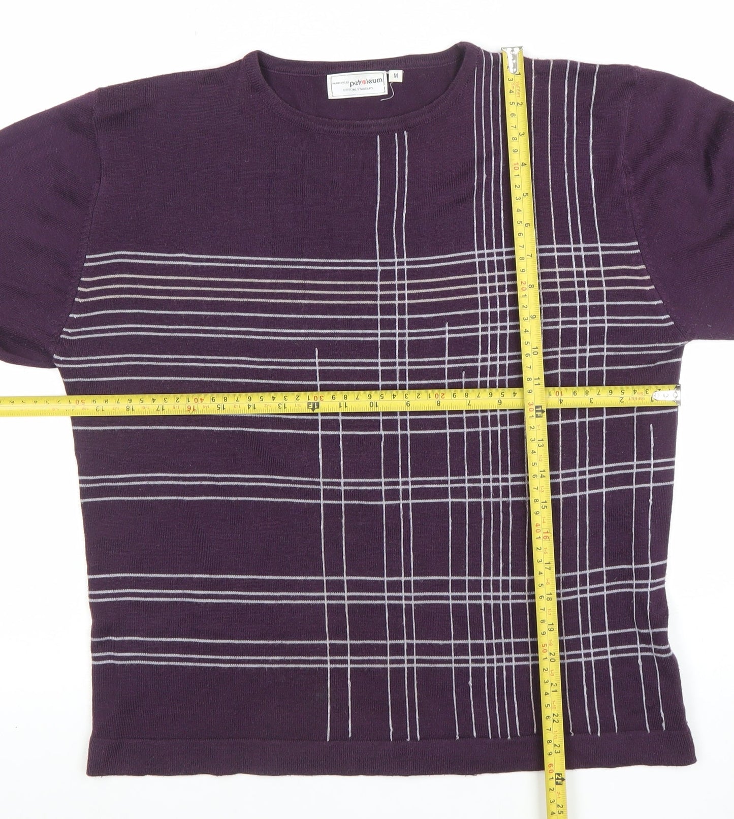 Petroleum Women’s Purple Geometric Crew Neck Acrylic Jumper M