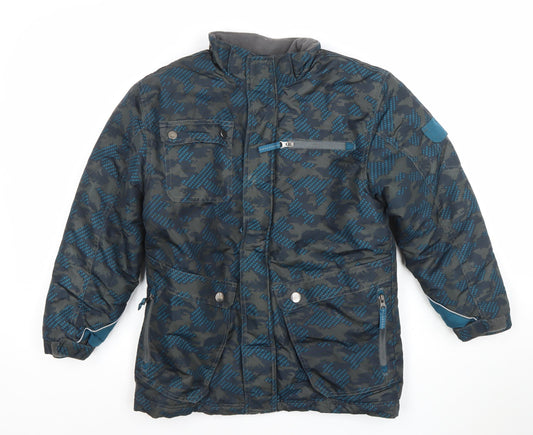 Cherokee Boys Blue Camouflage Puffer Jacket 8-10 Years Water Resistant