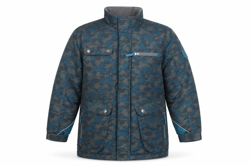 Cherokee Boys Blue Camouflage Puffer Jacket 8-10 Years Water Resistant